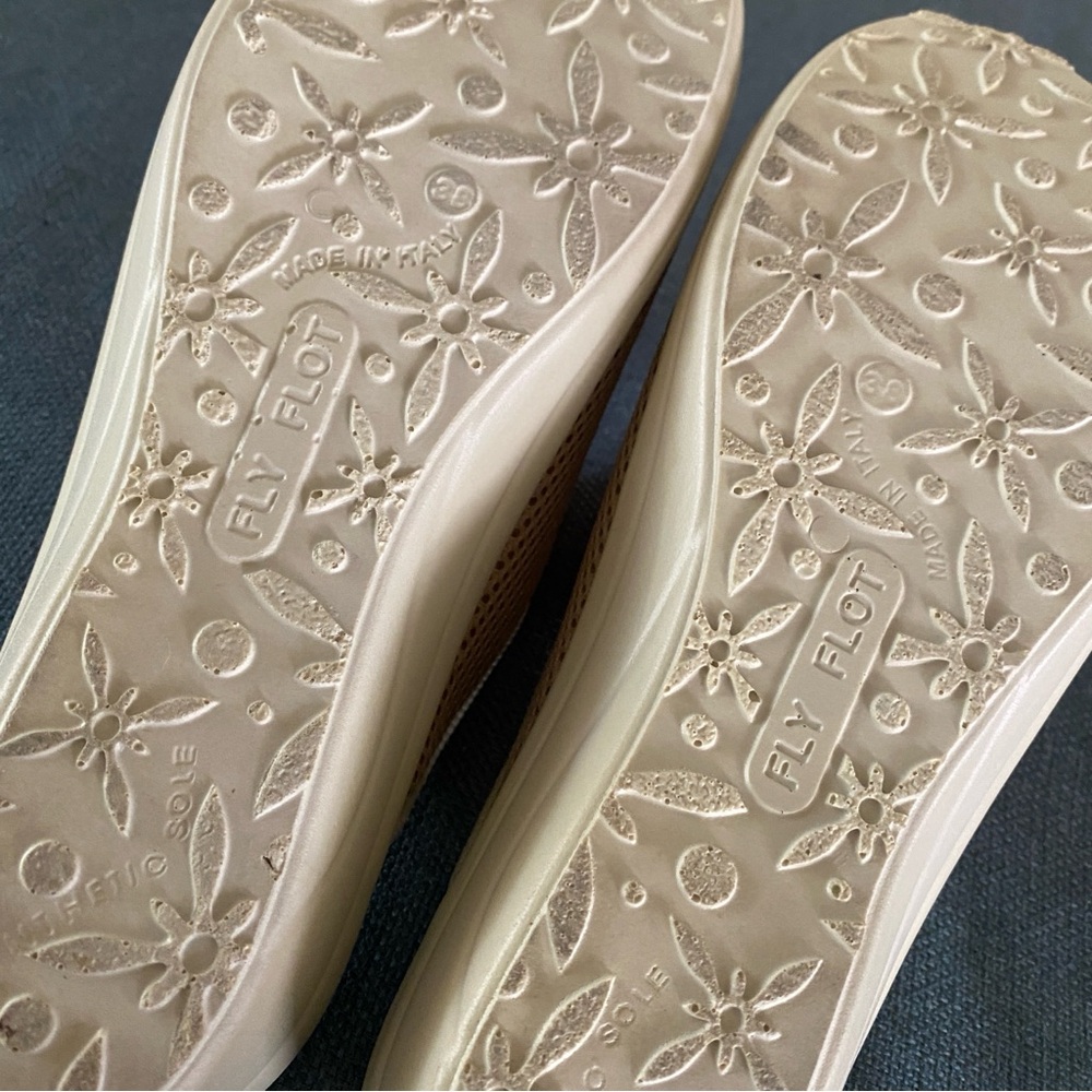 Fly Flot Clog Slip-on Mule Tan Mesh Comfort Anti-shock Anatomic Size US 7.5 - Picture 8 of 11